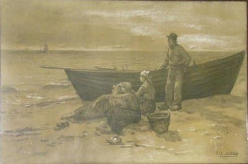 Boat, in Charcoal & Watercolor