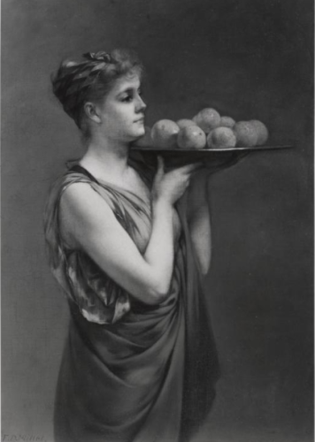 Girl with Silver Platter of Oranges