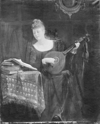 1888, Miss Hearn or Girl Playing a Mandolin