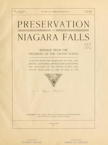 1906-1912, Niagara Falls Preservation & Lincoln Memorial