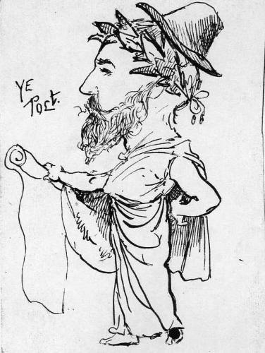 1886, The world's expert on Greek and Roman costume, caricature by Alma-Tadema